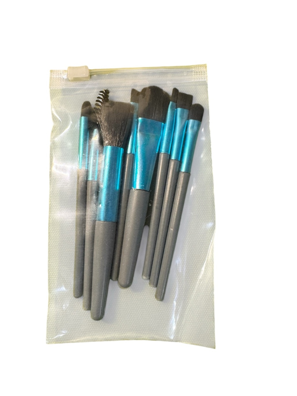 Blue and Gray Mini Makeup Brush Set - Travel Size